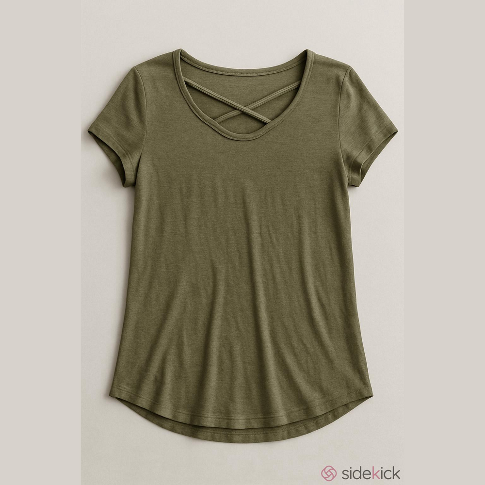 Art Class Olive Green Criss Cross Top Medium